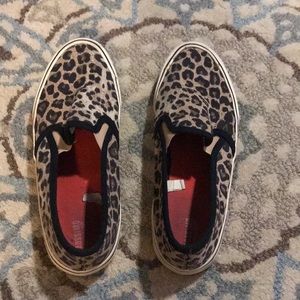 Leopard print slip ons